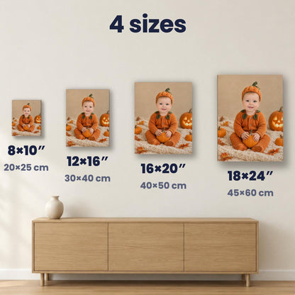 My First Halloween – Little Pumpkin Baby Portrait – custom canvas portrait, image 5